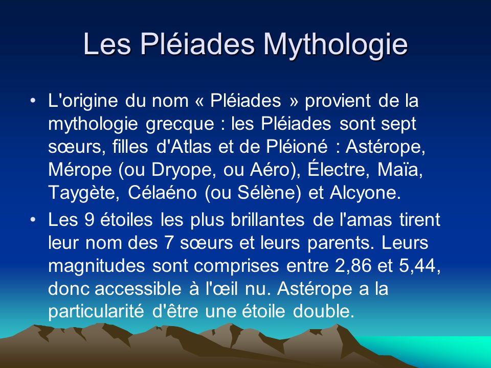 les pleiades mythologie